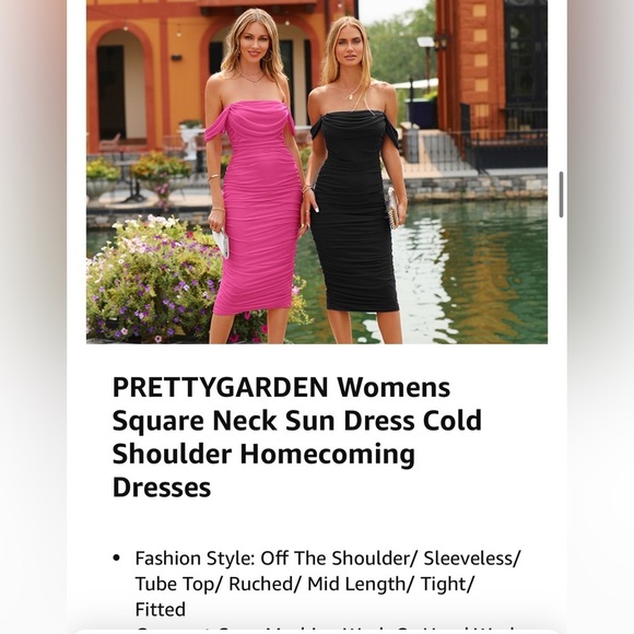 Black Off-The-Shoulder Midi Bodycon Dress - Picture 7 of 9